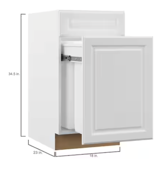 Designer Series Elgin 18"W X 24"D X 34.5 in. H Assembled Raised Panel Double Trash Can Base Cabinet