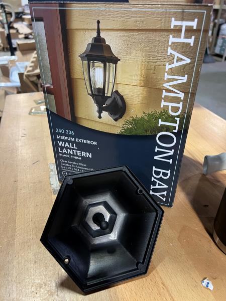 TOP COVER & FINIAL ONLY Hampton Bay Lighting 14.5 in. Black Outdoor Wall Lantern (G14796-BK)