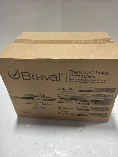 Braval Patient Bibs Green 500 Count