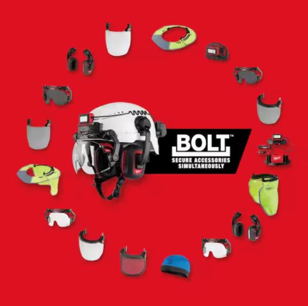 Milwaukee 48-73-1460 BOLT Task Full Face Shield - Clear Uncoated Lens (Compatible with Milwaukee BOLT Safety Helmets & BOLT Hard Hats)