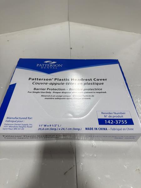 Patterson Dental Plastic Headrest Covers 142-3755