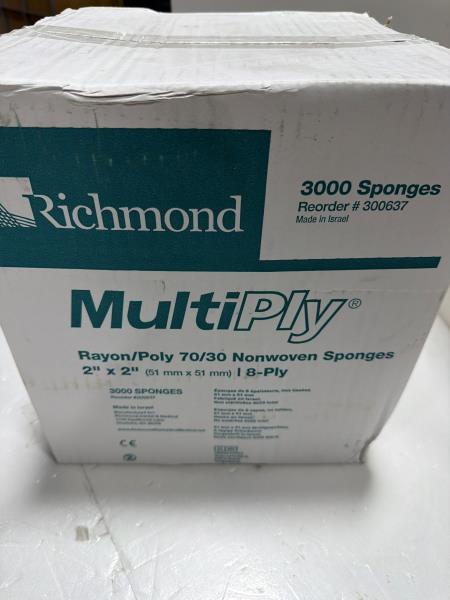 Richmond MultiPly Nonwoven Sponges 2x2 3000 Count