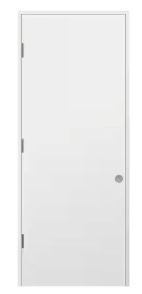 28" x 80" Left-Handed Solid Core White Primed Composite Single Prehung Interior Door Flush Panel
