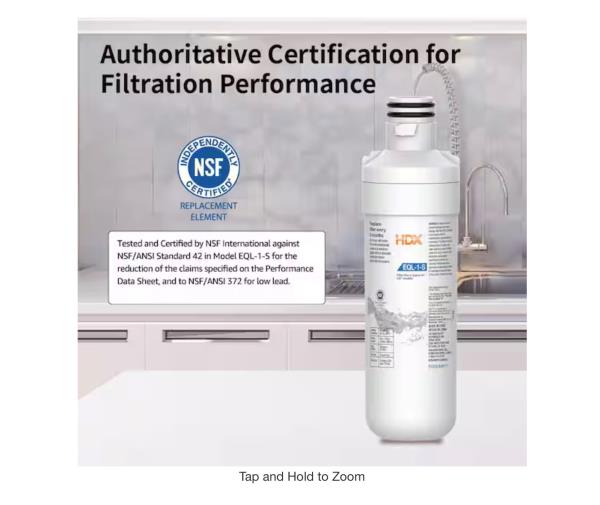 HDX EQL-1-S Refrigerator Water Filter Replacement for LG LT1000P