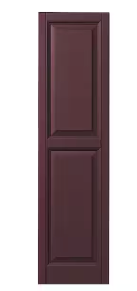 Ply Gem Shutters and Accents VINRP1547 SK Raised Panel Shutter, 47" x 15", Vineyard Red