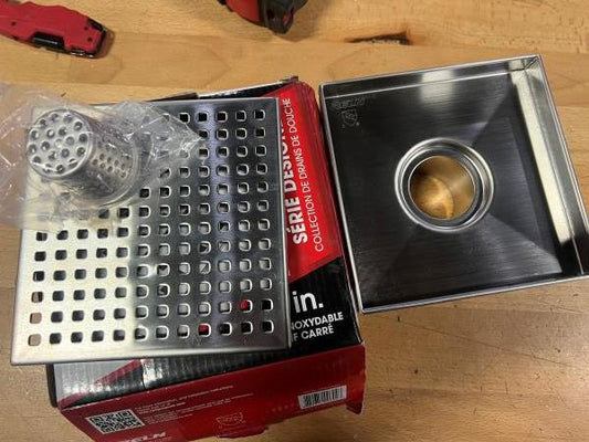 MISSING PARTS 6 in. X 6 in. Stainless Steel Square Shower Drain with Square Pattern Drain Cover