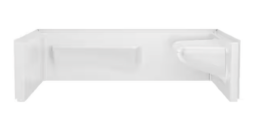  Delta Classic 500 Right Seat 60 in. W x 17.13 in. H 3-Piece Direct-to-Stud Alcove Shower Wall Surround in High Gloss White
