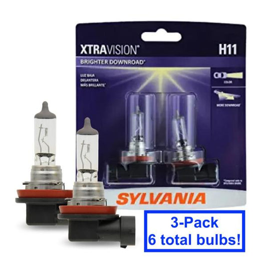 SYLVANIA H11 XtraVision Halogen Headlight Bulb 3PK