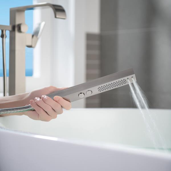 Floor Mount Tub Faucet Faucet, Brushed Nickel