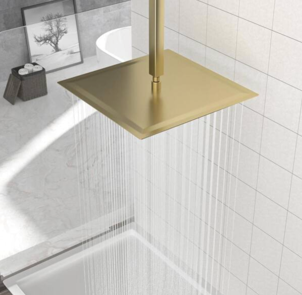 16" Ceiling Mount Rainfall Fixed Shower Head in Brushed Gold 2.5 GPM 