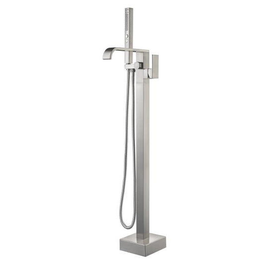 Floor Mount Tub Faucet Faucet, Brushed Nickel