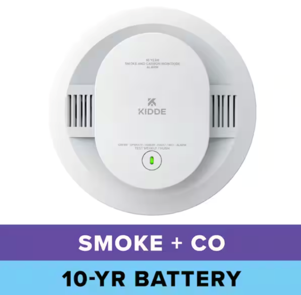 Kidde 10-Year Battery Powered Combination Smoke and Carbon Monoxide Detector with Alarm LED Warning Lights and Voice Alerts 21032779