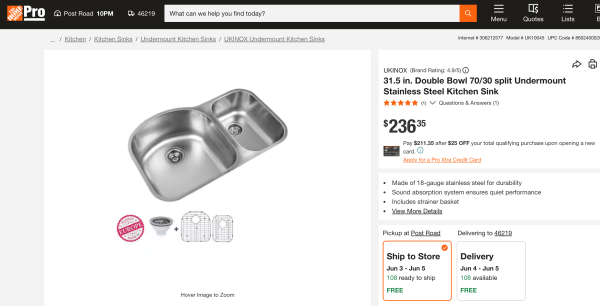 UKINOX 31.5 in. Double Bowl 70/30 Split Undermount Stainless Steel Kitchen Sink UK10045