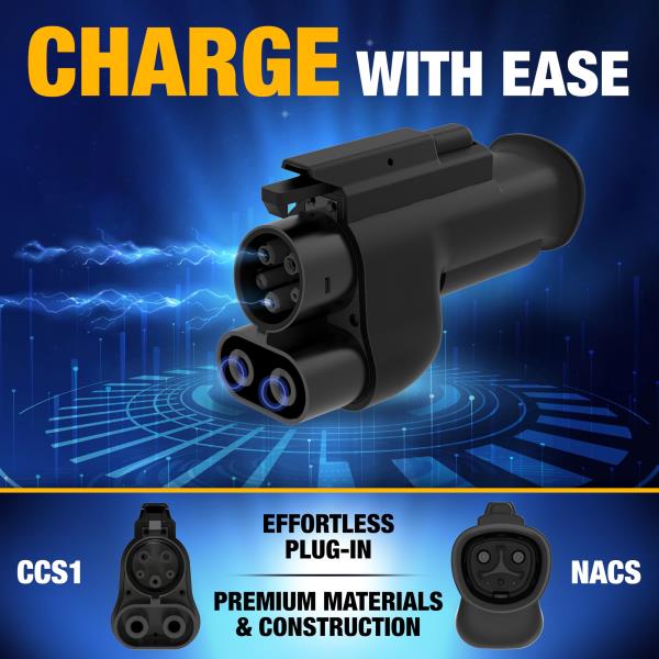 DEWALT NACS to CCS1 Fast Charging Adapter, 500A/ 1000V, Fast Charge Your CCS1 EV at Tesla Superchargers, Compatible with Select EVs.