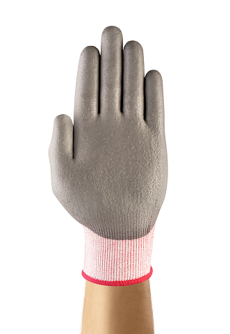 HyFlex Ansell 11-624 Dyneema/Lycra Glove, Cut Resistant, Grey Polyurethane Coating, Knit Wrist Cuff, X-Small, Size 5 (Pack of 12 Pairs), Ansell 11-624/5