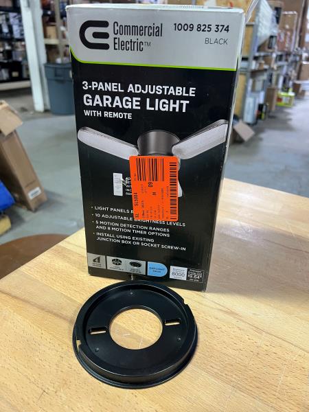 MOUNTING PLATE ONLY for Commercial Electric 1.25 ft. 3-Head 8000 Lumens 500- Watt Equivalent Black Integrated LED Convertible Utility Shop Light with Remote 1009825374