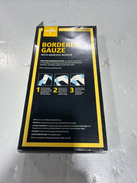 Medline Bordered Gauze 4x8 Strip 15 Count