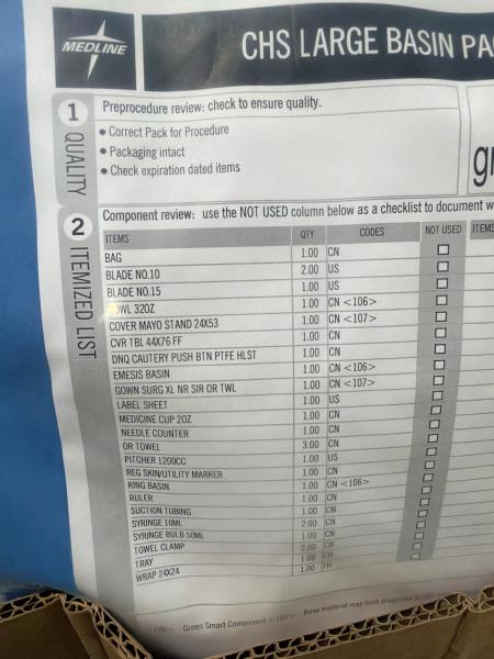 Medline CHS Large Basin Pack Surgical Kit