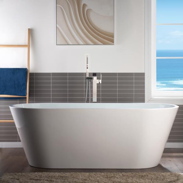 Floor Mount Tub Faucet Faucet, Brushed Nickel