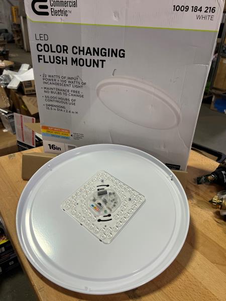 FIXTURE BODY ONLY 16 in. Low Profile LED Flush Mount Round Closet Light Fixture 1700 Lumens 3000K 4000K 5000K Dimmable Hallway Stairwell