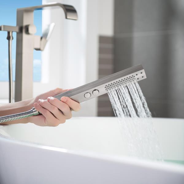 Floor Mount Tub Faucet Faucet, Brushed Nickel