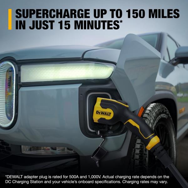 DEWALT NACS to CCS1 Fast Charging Adapter, 500A/ 1000V, Fast Charge Your CCS1 EV at Tesla Superchargers, Compatible with Select EVs.