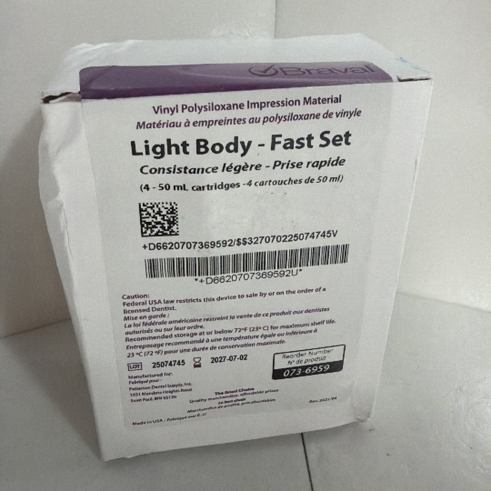 Braval Vinyl Polysiloxane Impression Material Light Body - Fast Set
