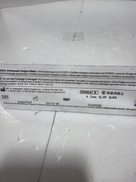 Smith and Nephew Dyonics 4.5mm Slap Burr