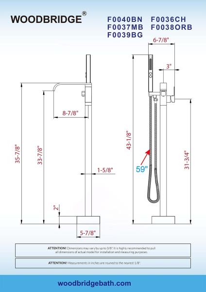 Floor Mount Tub Faucet Faucet, Brushed Nickel