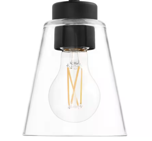 CLEAR GLASS SHADE ONLY Hampton Bay Eastburn 22" Matte Black Vanity Light