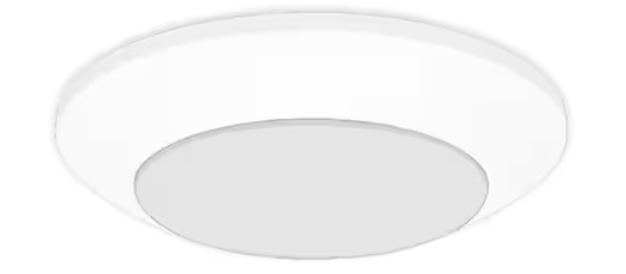 7 in. Matte White Slim LED Flush Mount 854 Lumens Soft White 3000K Indoor Bedroom Closet Kitchen Lighting