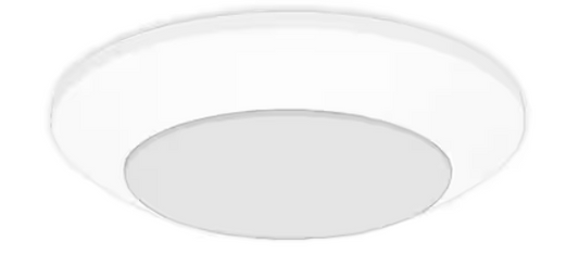 7 in. Matte White Slim LED Flush Mount 854 Lumens Soft White 3000K Indoor Bedroom Closet Kitchen Lighting