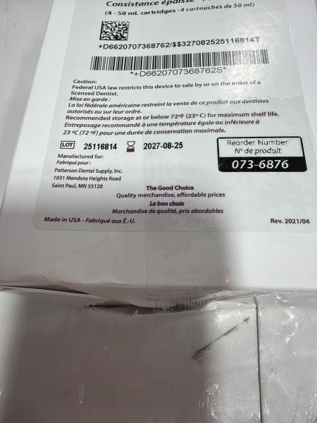 Patterson Dental Vinyl Polysiloxane Impression Mat